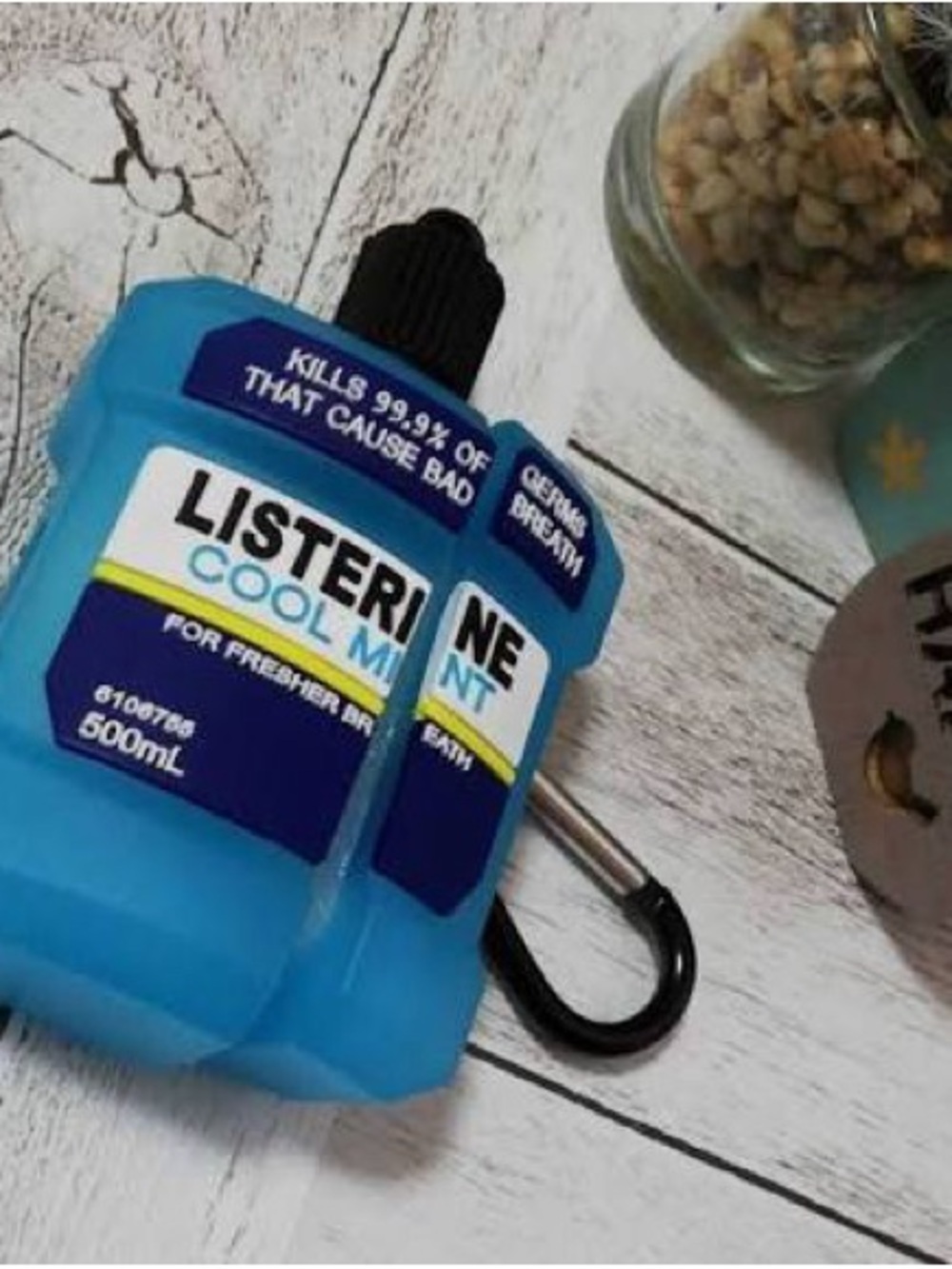 Listerine Cool Mint Blue Travel Case with Carabiner